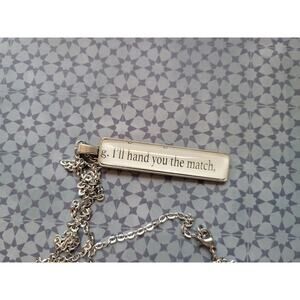 I'll Hand You the Match pendant necklace made with Hooked book pages